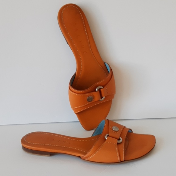 Celine Shoes - CELINE flat slide sandals size 37.5